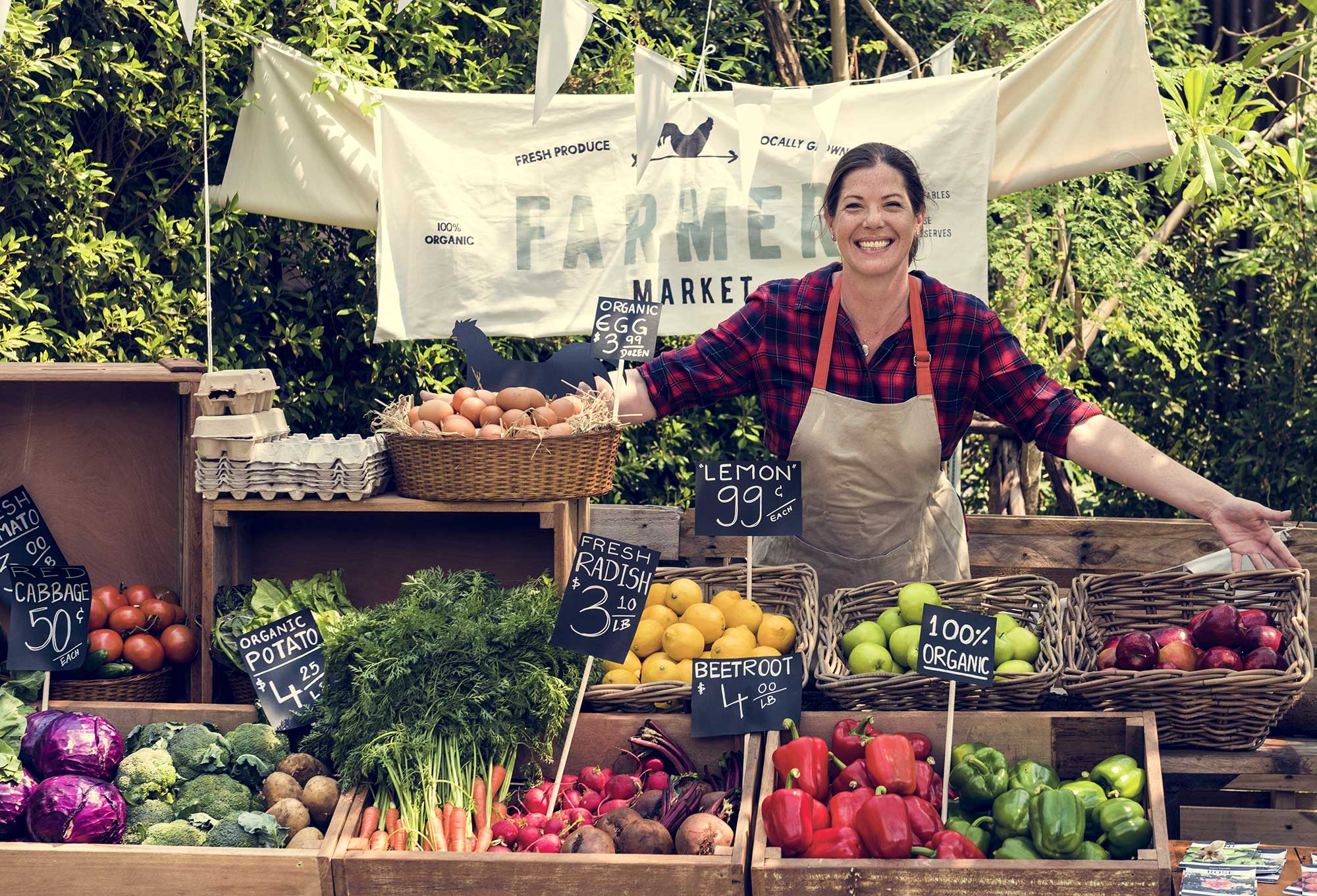 Woman with fresh produce
